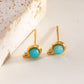 Mini turquoise pearl earrings