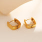Golden square hoop earrings