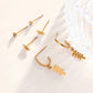 3 boucles d'oreilles feuillet