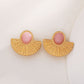 Clip-on pink pearl earrings