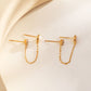 Duo earrings with rhinestones and white pearl
