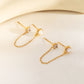 Duo earrings with rhinestones and white pearl