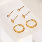Triple pair of star earrings