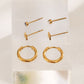 Triple pair of star earrings
