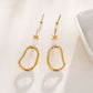 Triple pair of oval circle earrings