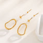 Triple pair of oval circle earrings
