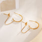 Double hole creole and star earrings