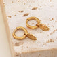 Mini hoop earrings with leaf