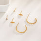 Triple pair of leaf earrings