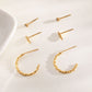 Triple pair of leaf earrings