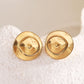 Round button clip earrings