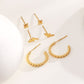 Triple pair of lightning bolt earrings