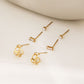 Triple pair of heart and rhinestone hoop earrings