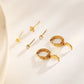 Triple pair of moon hoop earrings
