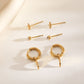 Triple pair of moon hoop earrings