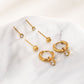 Triple paire de boucles d'oreilles pendentif strass