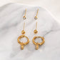 Triple paire de boucles d'oreilles pendentif strass
