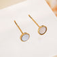 Mother-of-pearl round earrings