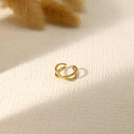 Cross ear cuff ear cuff
