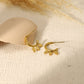 Boucles d'oreilles mini créoles avec 3 feuilles pendantes