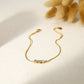 Thin double chain bracelet with 3 square rhinestones