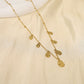 Chain necklace with multiple hammered drop pendants