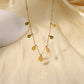 Chain necklace with multiple hammered drop pendants