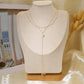 Collier double chaîne avec perles en Y