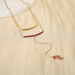 Collier double chaîne en Y avec pierres roses