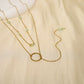 Double chain necklace with water green stones and ring