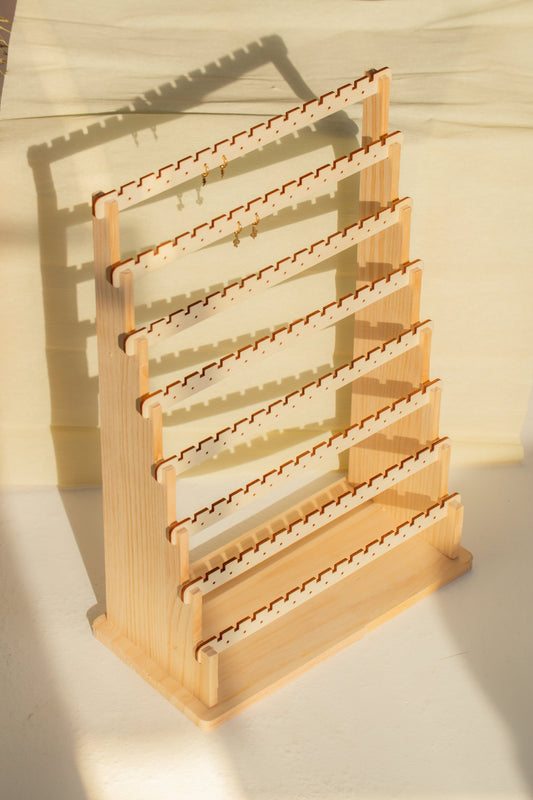8 Tier Wooden Earring Display Stand