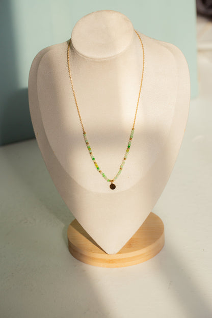 Collier perle avec pendentif rond