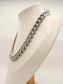 Large silver link necklace