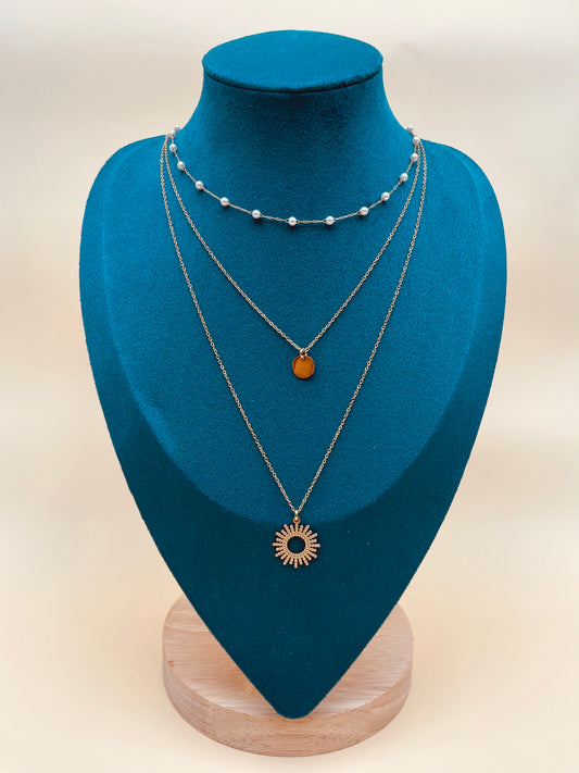 Bust display for green necklace