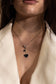 Double heart silver chain necklace