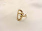 Adjustable golden ring with oval