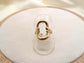 Adjustable golden ring with oval