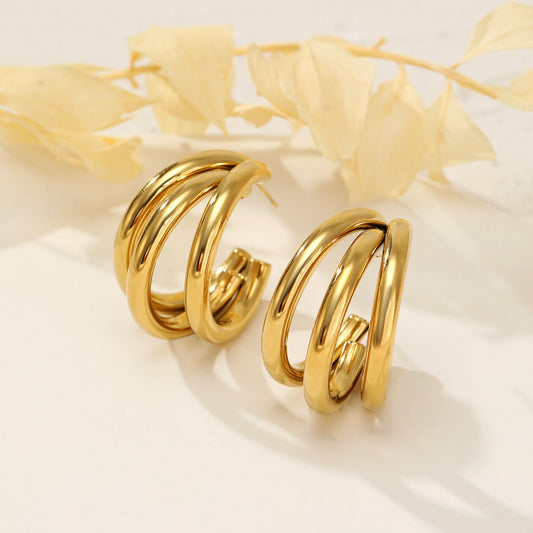 Boucle d'oreilles triple cercles