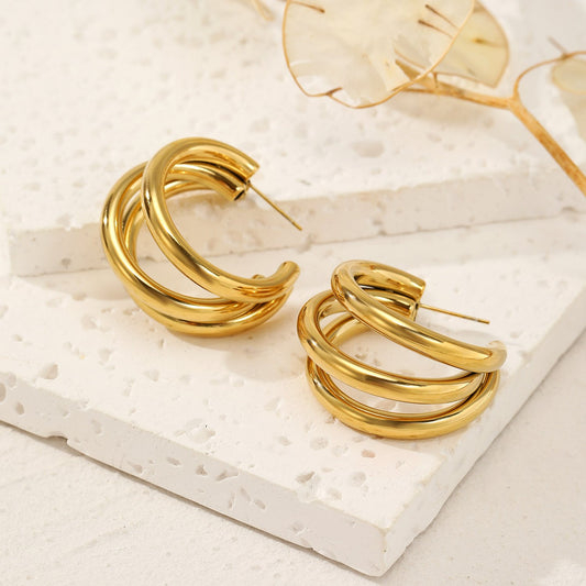 Boucle d'oreilles triple cercles