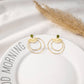 Green half sparkle earrings