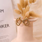 Golden double hoop earrings
