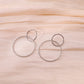 Boucles d'oreilles double cercle argentées