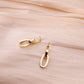 Boucles d'oreilles double chaîne dorée
