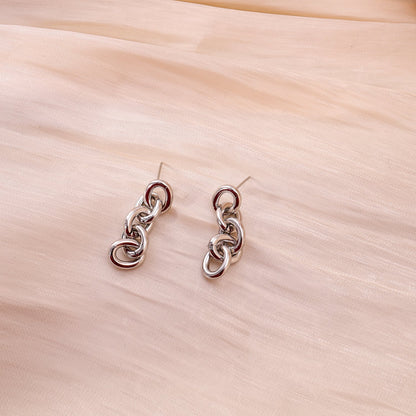 Boucles d'oreilles chaînettes argentées