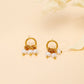 Mini circle earrings with pearls
