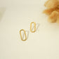 Oval silver earrings