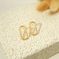 Oval silver earrings