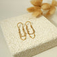 Golden double chain dangling earrings