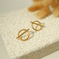 Silver barred circle earrings