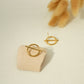Silver barred circle earrings